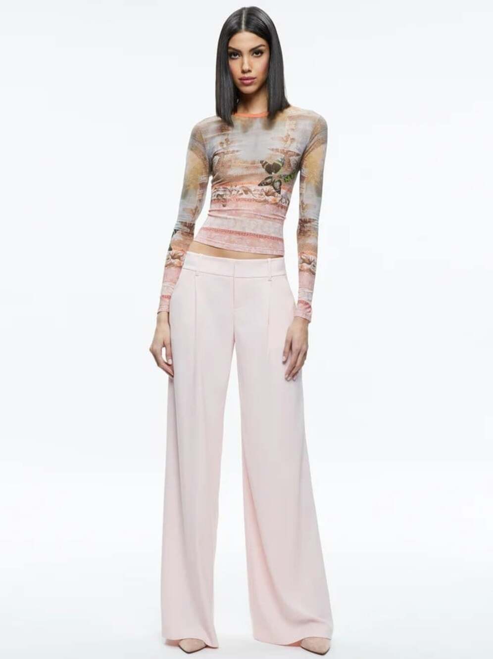Alice + Olivia Delaina Versailles Mesh Top Small NWT - Picture 2 of 11